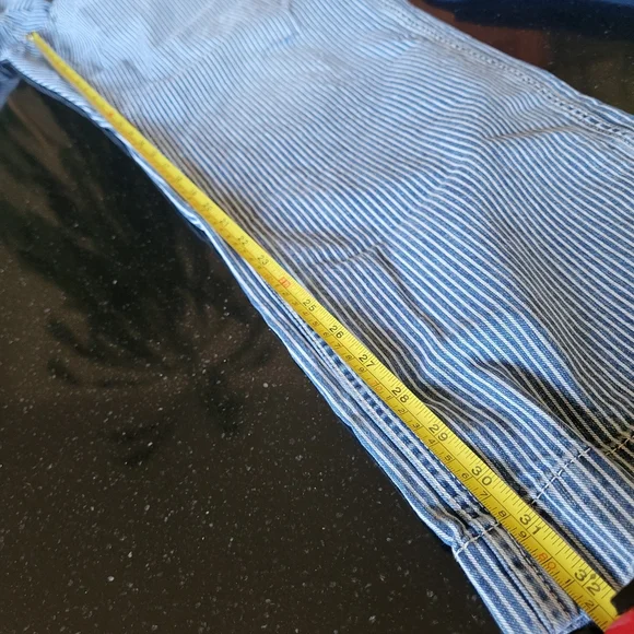 Blue Striped Denim Pants 36x34 - Picture 8 of 13